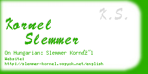 kornel slemmer business card